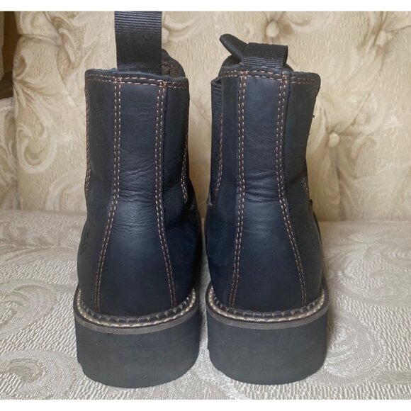 Ariat Women Leather Chelsea Boots Black Lug Sole Slip-On Durable Comfort Western - Picture 4 of 8